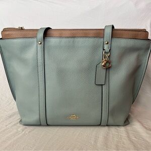 COACH May Tote Handbag Pebbled Leather Seafoam Style 1573